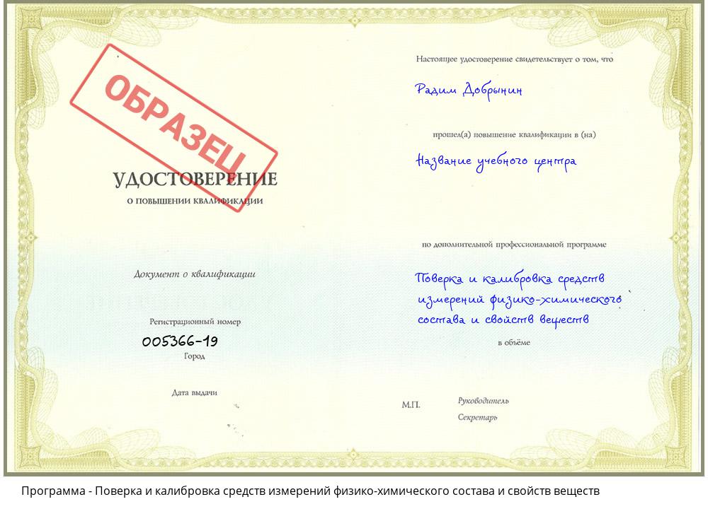 Поверка и калибровка средств измерений физико-химического состава и свойств веществ Вятские Поляны
