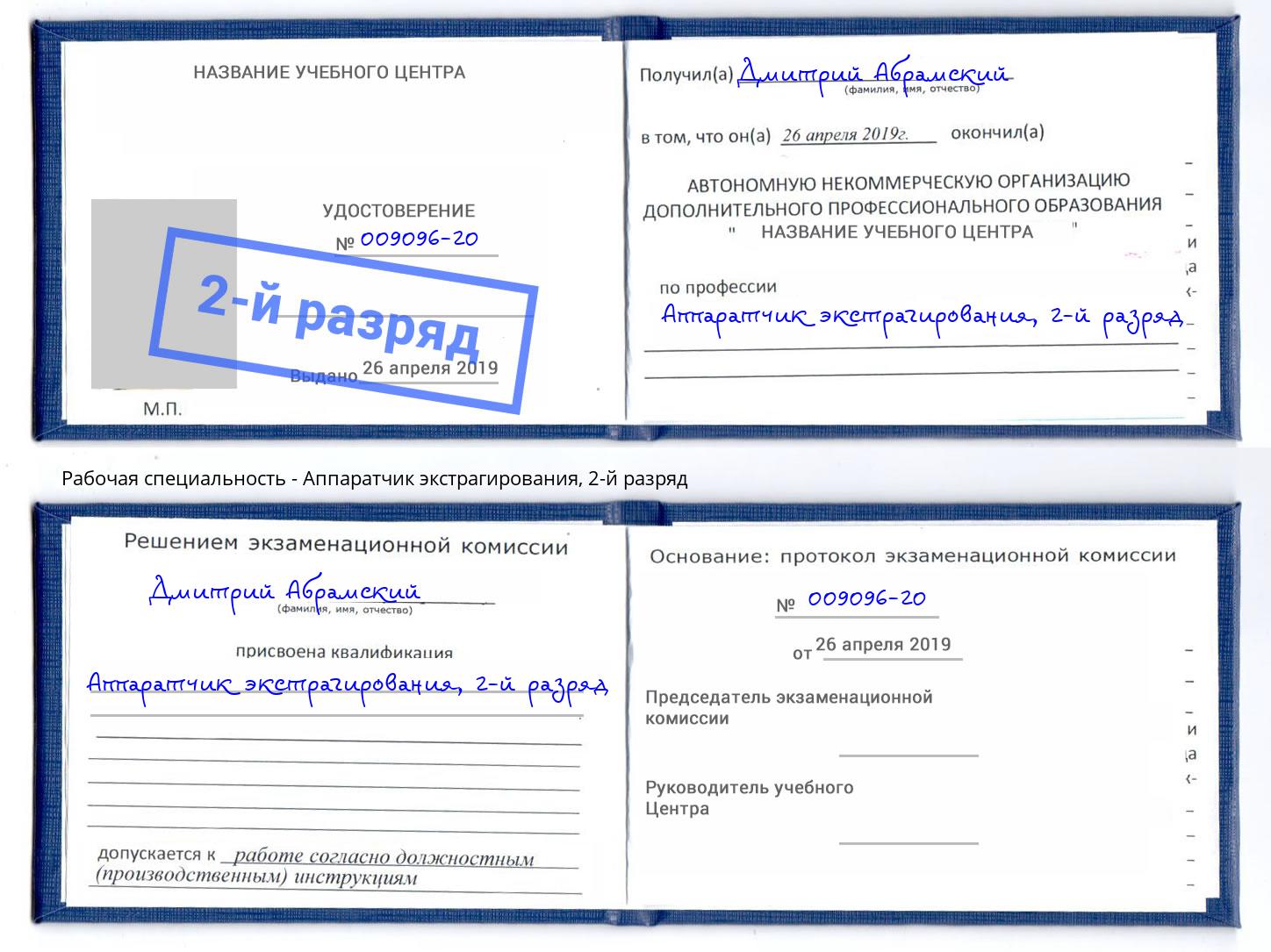 корочка 2-й разряд Аппаратчик экстрагирования Вятские Поляны