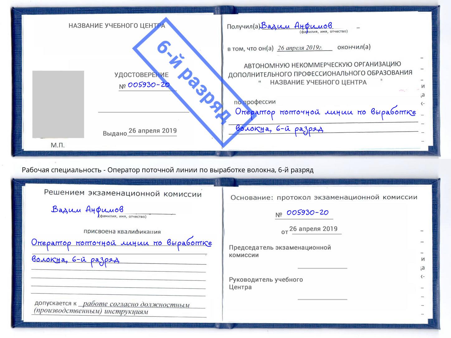 корочка 6-й разряд Оператор поточной линии по выработке волокна Вятские Поляны